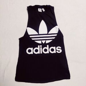 ADIDAS Muscle Tank Top Black White Sleeveless Top Women's Size XS